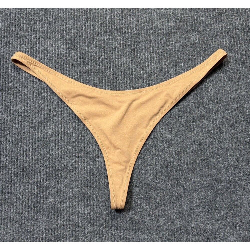 Skims Recycled Swim Thong Women Size 4X Bikini Bottom Beige Ochre NEW